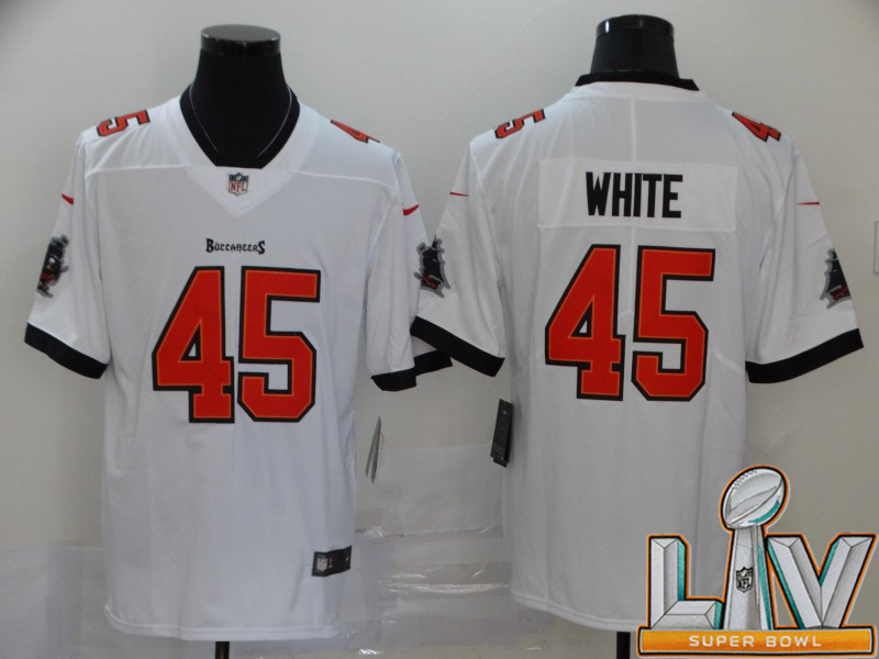 Super Bowl LV 2021 Men Tampa Bay Buccaneers #45 White white New Nike Limited Vapor Untouchable NFL Jerseys->tampa bay buccaneers->NFL Jersey